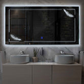 Specchio LED Rettangolare | Pulsante touch | Luce bianca fredda - Reyze Serie Good Vibes Modello 2